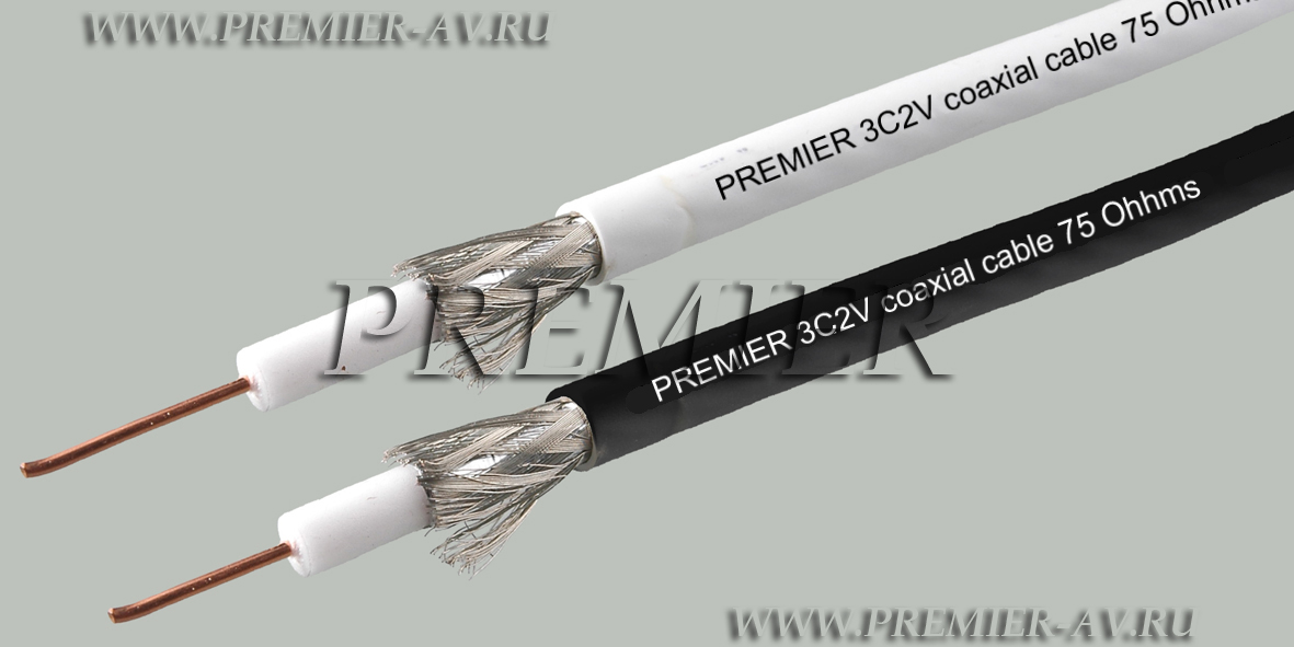 21-041 100 Кабель 3C2V BC WT коаксиальный 75 Ом медный белый 100м