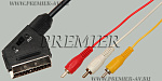 5-017 1.5 Шнур SCART "шт" - 3 x RCA "шт" ВХОД-ВЫХОД OD6.0мм 1.5м