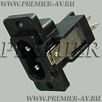 3-001 Гнездо сетевое "8" пластик на корпус