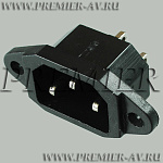 3-024 Вилка сетевая "3 PIN" пластик на корпус 250V 10A