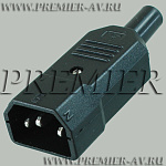 3-020 Вилка сетевая "3 PIN" пластик на кабель 250V 10A