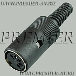 1-365 Разъем DIN 5 pin "гн" пластик на кабель (колибри)