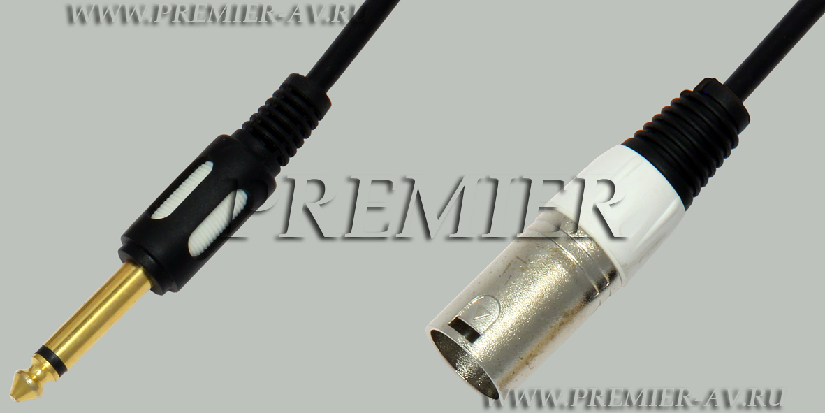 5-141 3.0 Шнур 6.35мм "шт" моно - XLR "шт" "позолоченный" OD7.0мм 3.0м