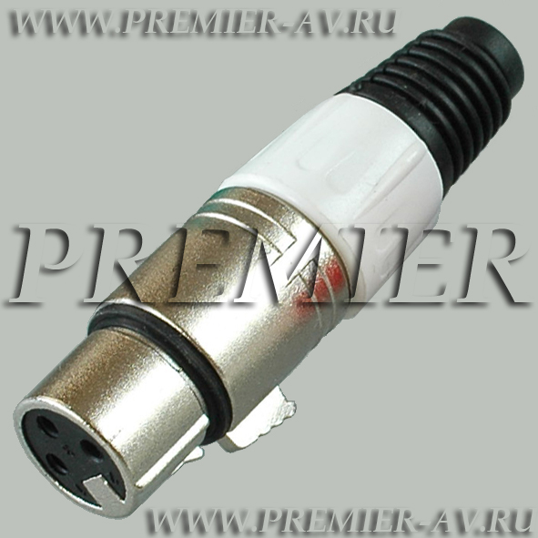 1-504 WT Разъем XLR 3P "гн" металл цанга на кабель, белый