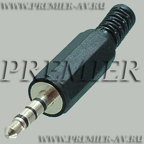 1-070 Разъем аудио-видео 3.5мм "шт" 4 контакта пластик на кабель