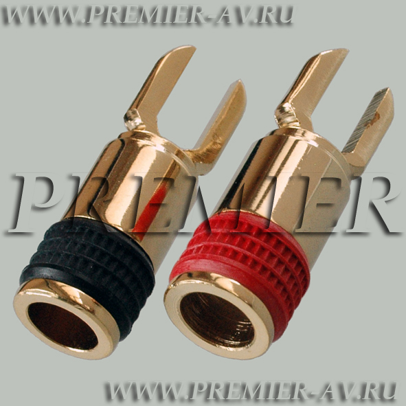 7-161 Клемма питания для авто усилителя тип "U" под кабель 8-16мм2 металл "позолоченная"