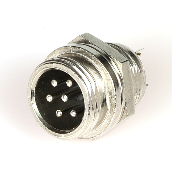 1-566-6 Разъем MIC12 6P "шт" металл на корпус