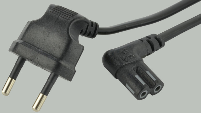 5-183 3.0 Шнур сетевой для бытовой техники "8" с угловыми разъемами с кабелем 2x0.75мм2 3.0м