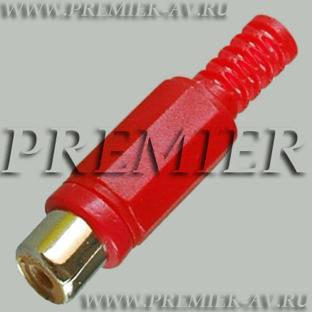 1-201 RD Разъем RCA "гн" пластик на кабель, красный