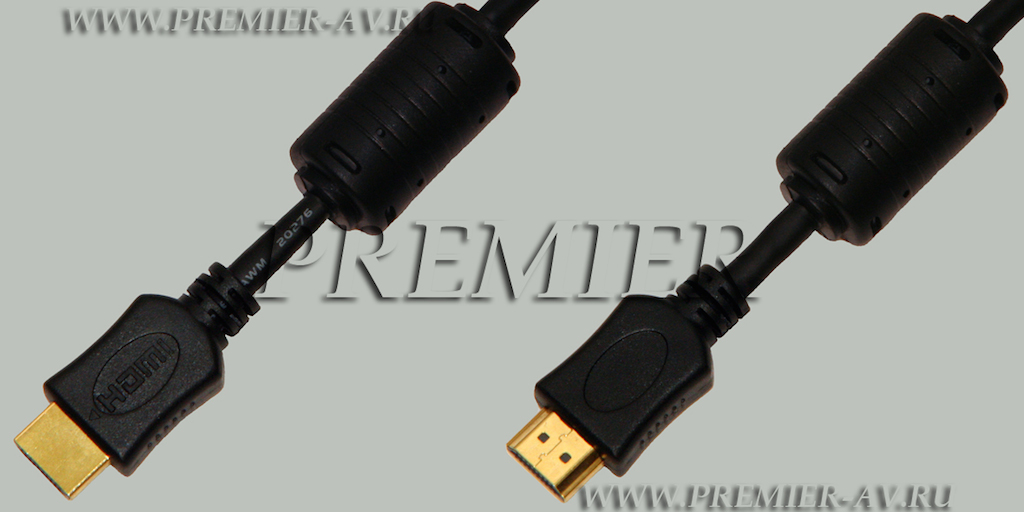 5-813 25.0 Шнур HDMI "шт" - HDMI "шт" 4K/60Гц HDMI 2.0 пластик "позолоченный" OD6.0мм с ферритами 25.0м