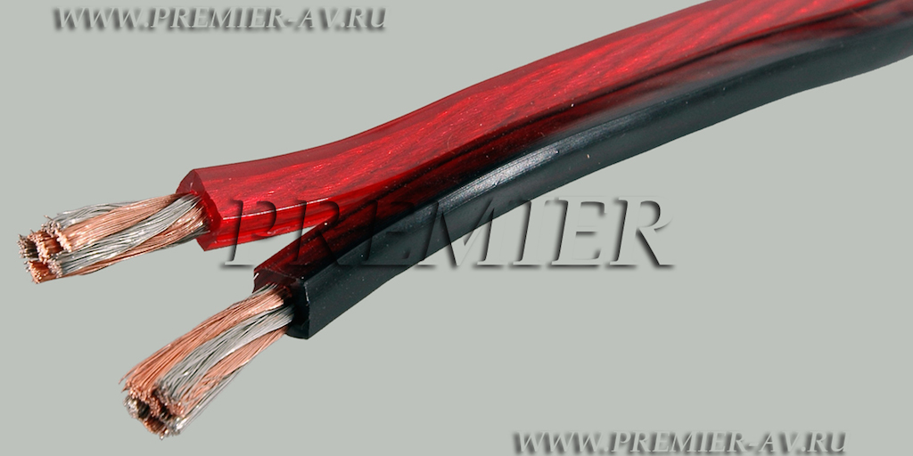 25-307 50 Кабель SCT-04 BC акустический 2 x 6.00мм2 медный красно-черный прозрачный 50м