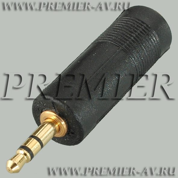 2-101G Переход 3.5мм "шт" стерео - 6.35мм "гн" стерео пластик "позолоченный"
