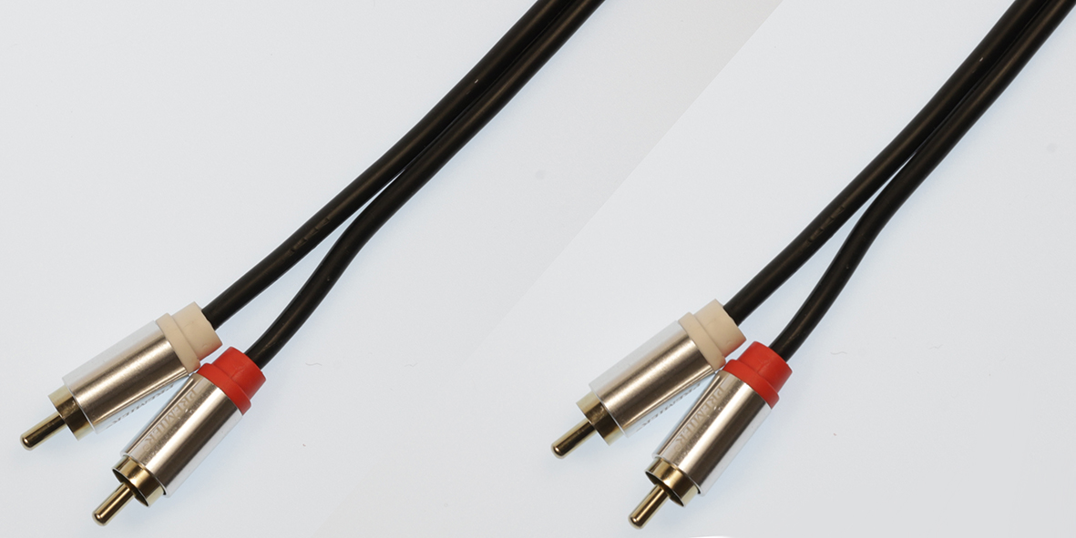 5-304 1.5 Шнур 2 x RCA "шт" - 2 x RCA "шт" "позолоченный" OD4.0x8.0мм экранированный 1.5м