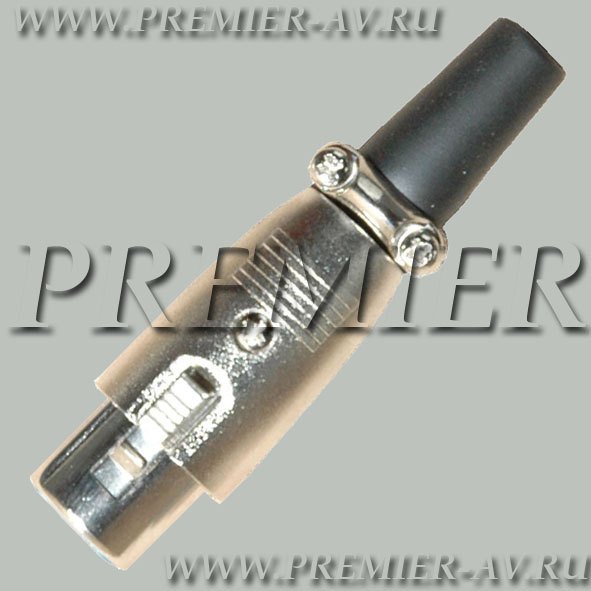 1-506 Разъем XLR 3P "гн" металл на кабель с хомутом (70мм)