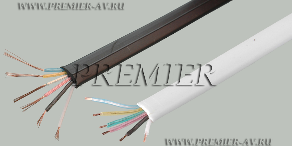 24-211 100 Кабель TLF-6C CCA WT телефонный плоский 6 жил омедненный белый 100м