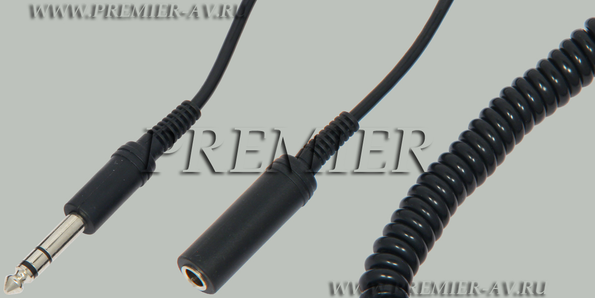 5-045 3.0 (T303) (T303) Шнур 6.35мм "шт" стерео - 6.35мм "гн" стерео OD7.0мм витой 3.0м