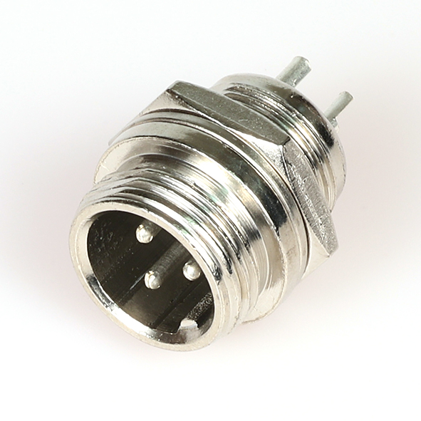 1-566-3 Разъем MIC12 3P "шт" металл на корпус