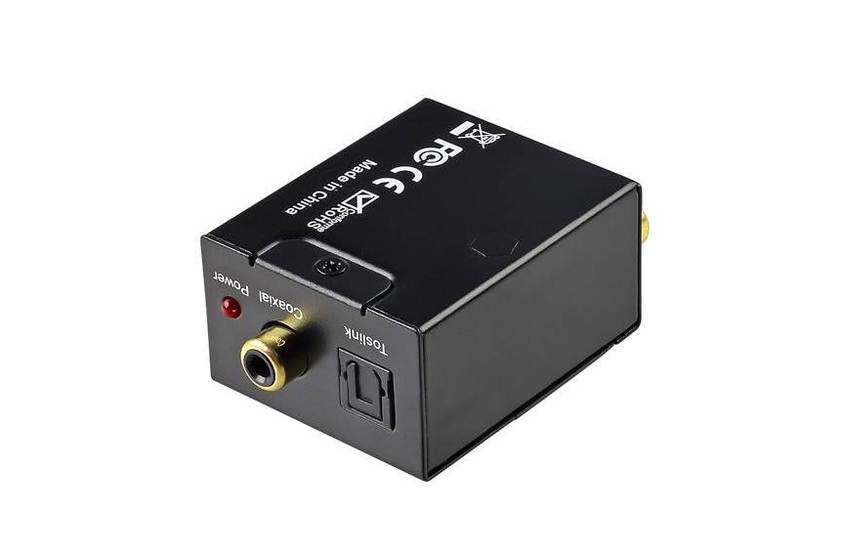 5-986 Аудиоконвертер АЦП вход Аудио (RCA R + L) - выход Коаксиальный (RCA) + Оптический (Toslink)