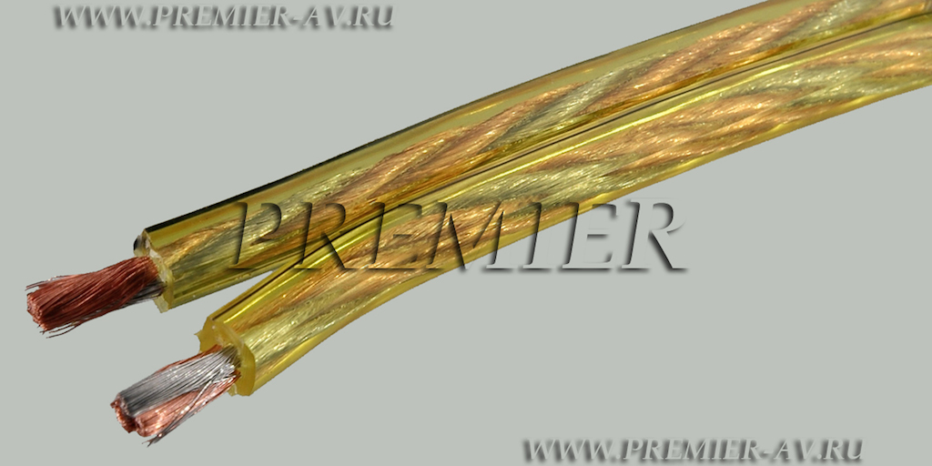 25-344 100 Кабель SCT-15 BC акустический 2 x 1.50мм2 медный желтый прозрачный 100м