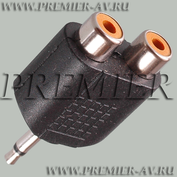 2-194 Переход 2.5мм "шт" моно - 2 x RCA "гн" пластик