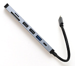 6-943 Адаптер USB-C Multiport HUB 7 в 1 (1?HDMI 4K30Hz, 1?USB-A 3.0, 2?USB-A 2.0, 1?SD, 1?USB-C)
