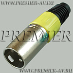 1-503 YE Разъем XLR 3P "шт" металл цанга на кабель, желтый