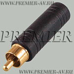 2-250G Переход RCA "шт" - 6.35мм "гн" моно пластик "позолоченный"