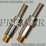 1-279G Разъем RCA "гн" металл "позолоченный" на кабель, красный и белый
