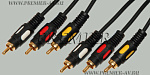 5-106 10.0 Шнур 3 x RCA "шт" - 3 x RCA "шт" "позолоченный" OD4.0x12.0мм 10.0м