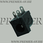 3-231 Разъем питания 5.5x2.1мм "гн" пластик на плату