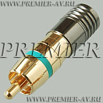 1-206G Разъем RCA "шт" металл "позолоченный" на кабель RG-6, SAT-50, SAT-703, обжим
