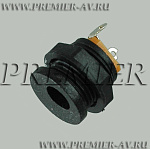 3-233 Разъем питания 5.5x2.1мм "гн" пластик на корпус с гайкой