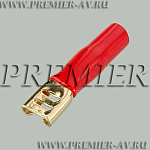 7-151 Клемма для авто колонок 4.8мм "+" "позолоченная", красная