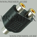 2-264 Переход RCA "гн" - 2 x RCA "гн" пластик