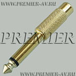 2-234G Переход 6.35мм "шт" моно - RCA "гн" металл "позолоченный"