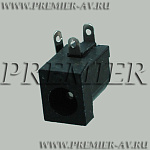 3-232 Разъем питания 5.5x2.5мм "гн" пластик на плату