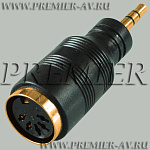 2-300G Переход 3.5мм "шт" стерео - DIN 5 pin "гн" пластик "позолоченный"