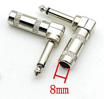 1-132 Разъем аудио 6.35мм "шт" моно угловой металл на кабель