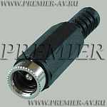 3-237 Разъем питания 5.5x2.1мм "гн" пластик на кабель
