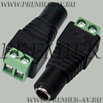 3-240 Разъем питания 5.5x2.5мм "гн" пластик на кабель, винт