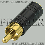 2-197G Переход RCA "шт" - 2.5мм "гн" стерео пластик "позолоченный"