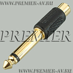 2-230G Переход 6.35мм "шт" моно - RCA "гн" пластик "позолоченный"