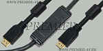 5-818 30.0 Шнур HDMI "шт " HDMI "шт" пластик"позолота" OD8.0мм с усилителем и ферритами 30.0м версия 2.0b