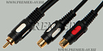 5-102 0.3 Шнур 1 x RCA "шт" - 2 x RCA "гн" "позолоченный" OD4.0x8.0мм 0.3м