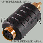 2-322G Переход RCA "шт" - mini DIN 4 pin (S-VHS) "гн" пластик "позолоченный"