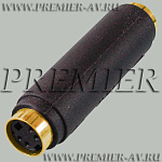 2-320G Переход mini DIN 4 pin (S-VHS) "гн" - mini DIN 4 pin (S-VHS) "гн" пластик "позолоченный"